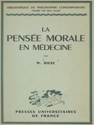 cover image of La pensée morale en médecine